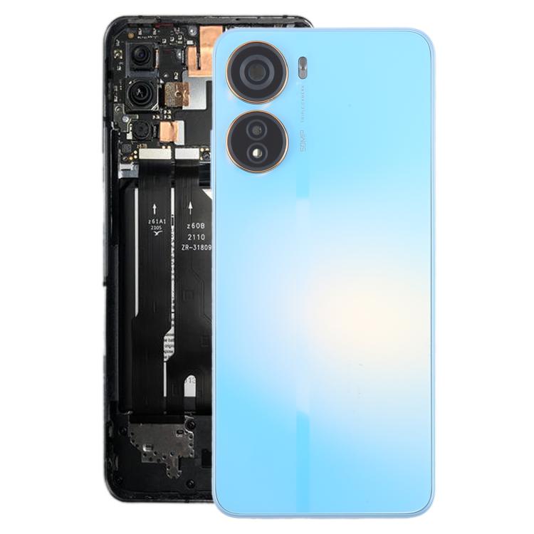 For ZTE Axon 40 Lite Plastic Battery Back Cover with Middle Frame / Camera Lens Cover(Blue) - free shipping - PMC TechLife - Order now!