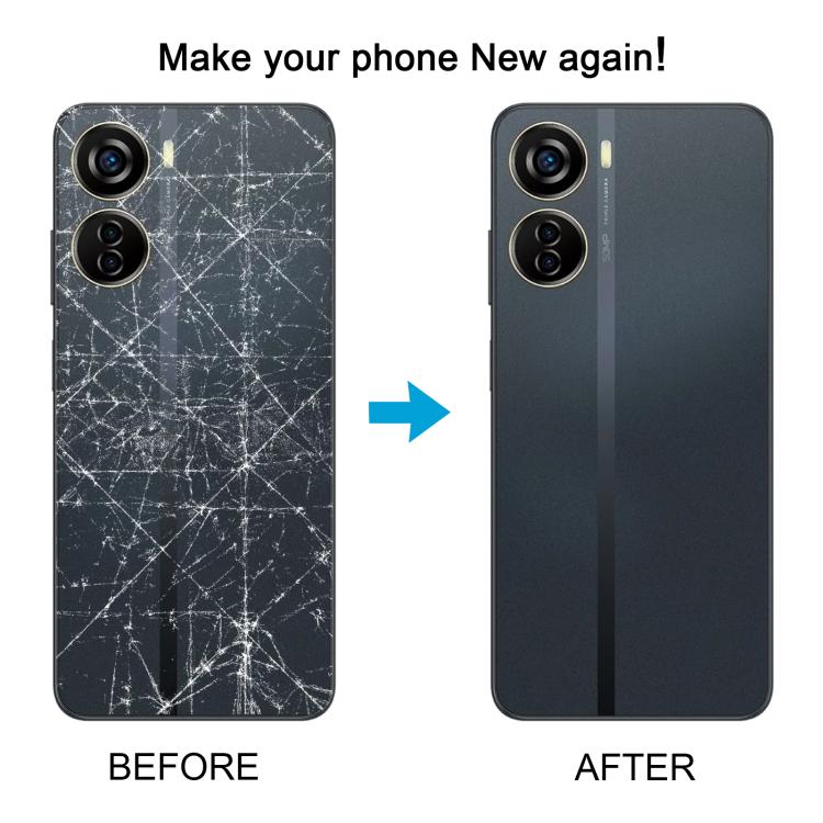 For ZTE Axon 40 Lite Plastic Battery Back Cover with Middle Frame / Camera Lens Cover(Blue) - free shipping - PMC TechLife - Order now!