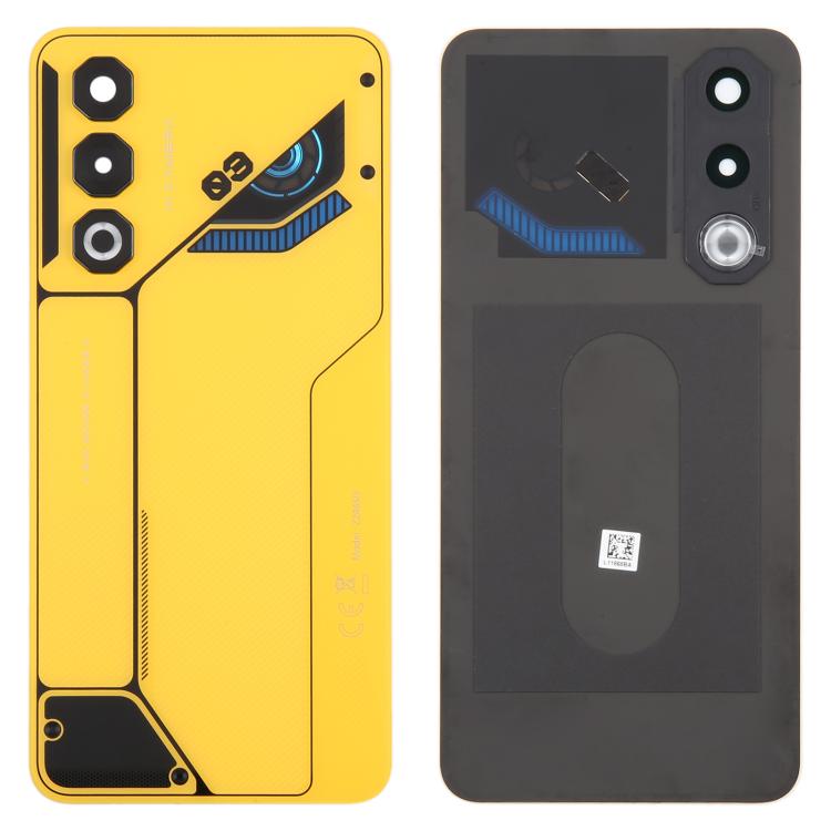 For ZTE nubia Neo 3 GT Glass Battery Back Cover with Camera Lens Cover(Yellow) - free shipping - PMC TechLife - Order now!
