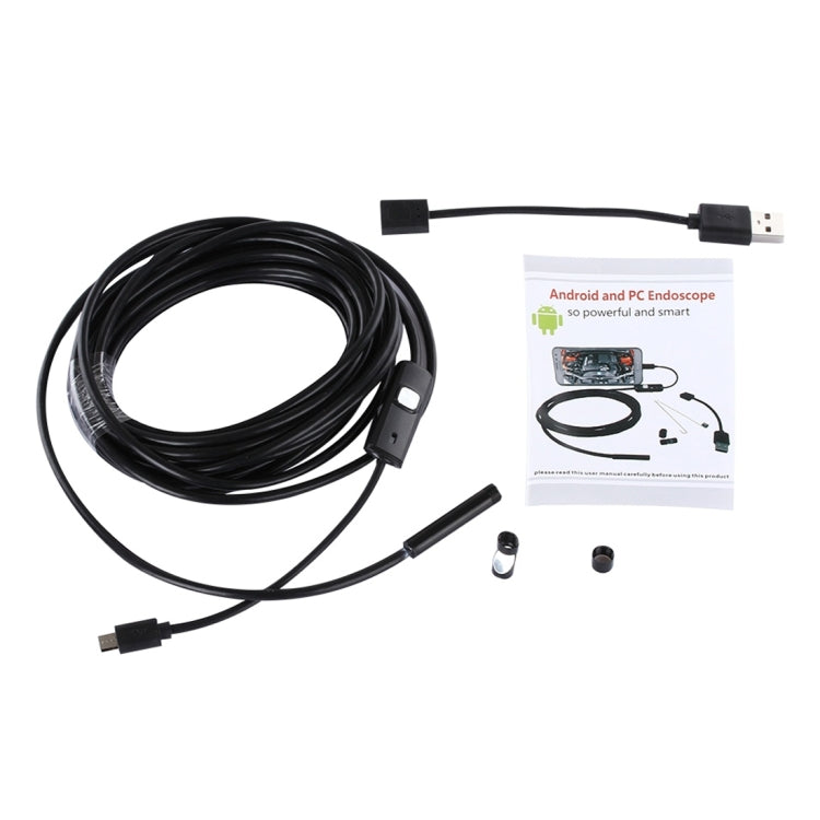 Micro USB Endoscope Snake Tube Inspection Camera with 6 LED for OTG Android Phone, Lens Diameter: 7mm, Length: 5m Hard Cable -  by PMC TechLife | Online Shopping South Africa | PMC TechLife | Buy Now Pay Later Mobicred
