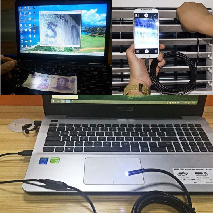 Micro USB Endoscope Snake Tube Inspection Camera with 6 LED for OTG Android Phone, Lens Diameter: 7mm, Length: 5m Hard Cable -  by PMC TechLife | Online Shopping South Africa | PMC TechLife | Buy Now Pay Later Mobicred
