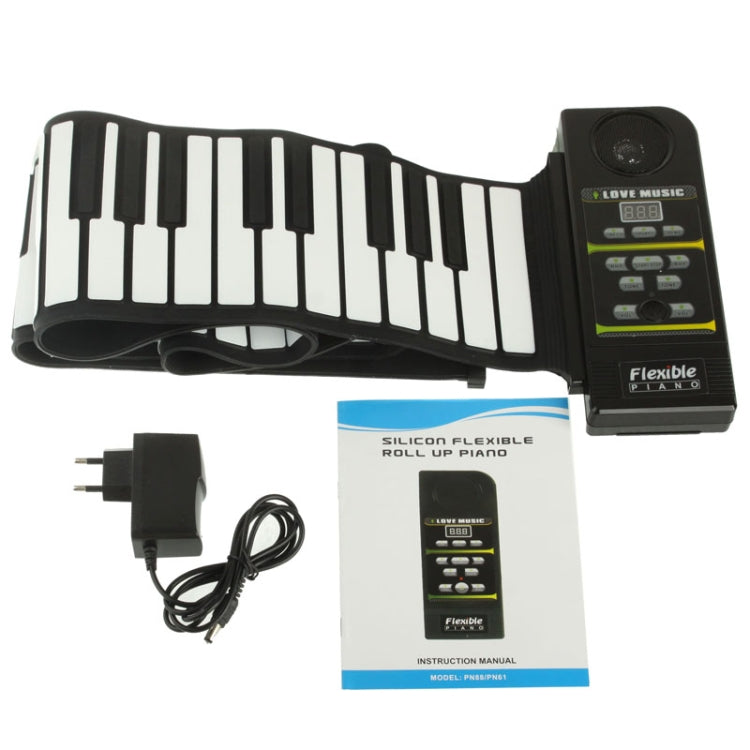 88 Keys Portable MIDI Silicone Flexible Roll Up Piano, Keyboard: 133 x 14.2 x 0.6cm - free shipping - PMC Jewellery - Order now!