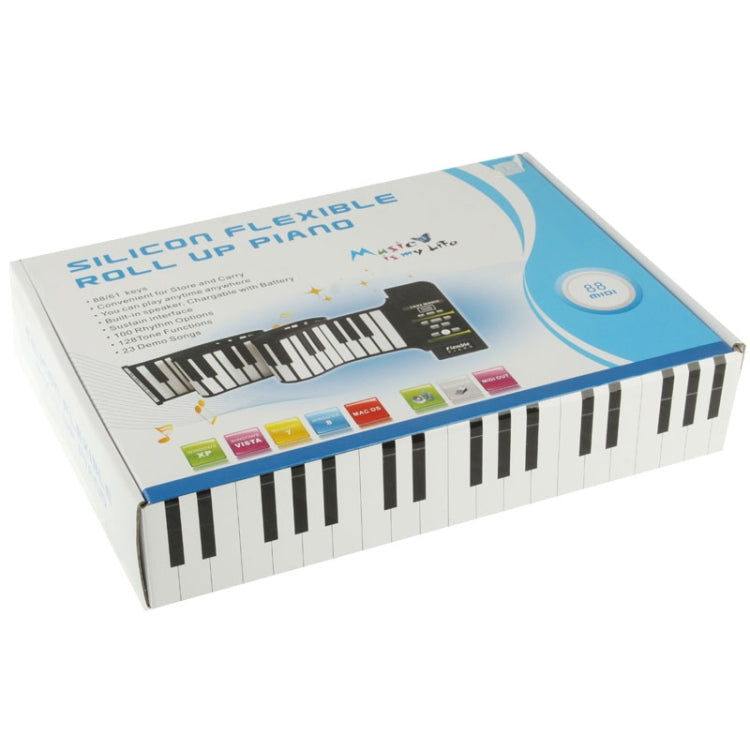 88 Keys Portable MIDI Silicone Flexible Roll Up Piano, Keyboard: 133 x 14.2 x 0.6cm - free shipping - PMC Jewellery - Order now!