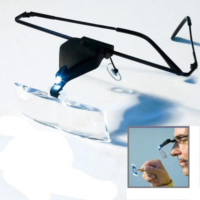 1.5X / 2.5X / 3.5X Magnifier Glasses with LED Light(Black) - Glasses Style by PMC TechLife | Online Shopping South Africa | PMC TechLife