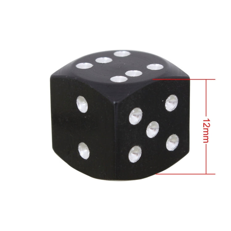 Universal 8mm Dice Style Aluminium Alloy Car Tire Valve Caps, Pack of 4(Black) - Tire Valve Caps by PMC TechLife | Online Shopping South Africa | PMC TechLife | Buy Now Pay Later Mobicred