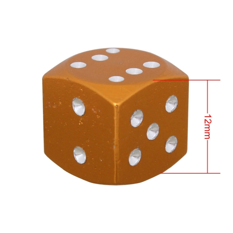 Universal 8mm Dice Style Aluminium Alloy Car Tire Valve Caps, Pack of 4(Gold) - Tire Valve Caps by PMC TechLife | Online Shopping South Africa | PMC TechLife | Buy Now Pay Later Mobicred