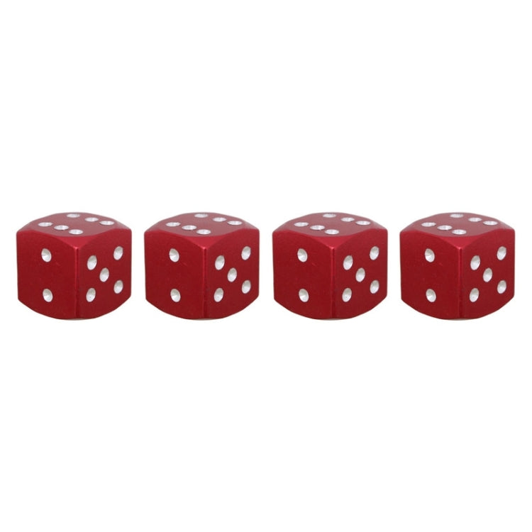 Universal 8mm Dice Style Aluminium Alloy Car Tire Valve Caps, Pack of 4(Red) - Tire Valve Caps by PMC TechLife | Online Shopping South Africa | PMC TechLife | Buy Now Pay Later Mobicred