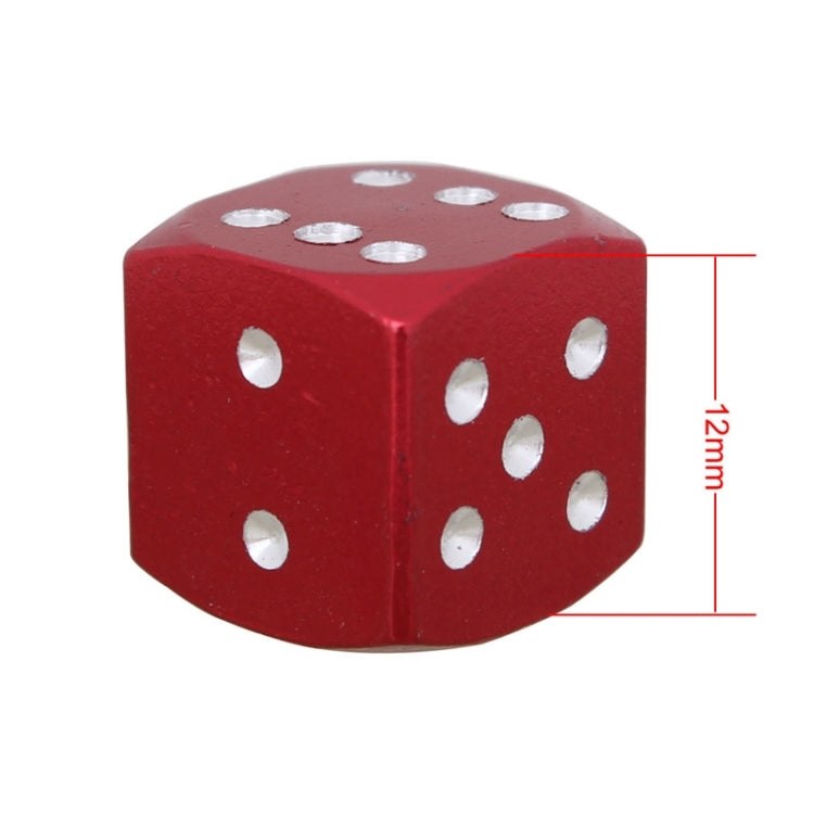 Universal 8mm Dice Style Aluminium Alloy Car Tire Valve Caps, Pack of 4(Red) - Tire Valve Caps by PMC TechLife | Online Shopping South Africa | PMC TechLife | Buy Now Pay Later Mobicred
