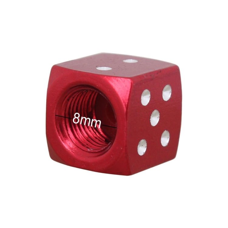Universal 8mm Dice Style Aluminium Alloy Car Tire Valve Caps, Pack of 4(Red) - Tire Valve Caps by PMC TechLife | Online Shopping South Africa | PMC TechLife | Buy Now Pay Later Mobicred