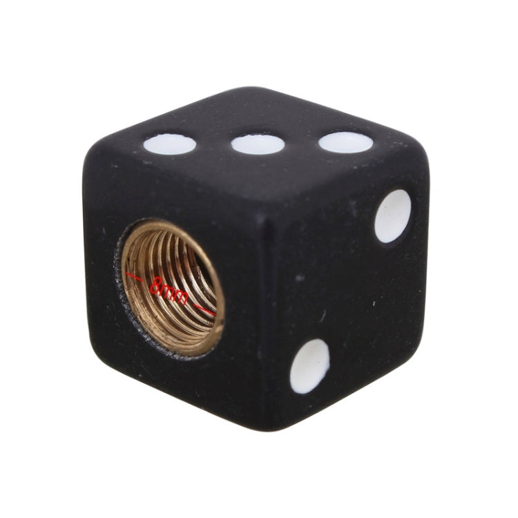 Universal 8mm Dice Style Plastic Car Tire Valve Caps, Pack of 4(Black) - Tire Valve Caps by PMC TechLife | Online Shopping South Africa | PMC TechLife | Buy Now Pay Later Mobicred