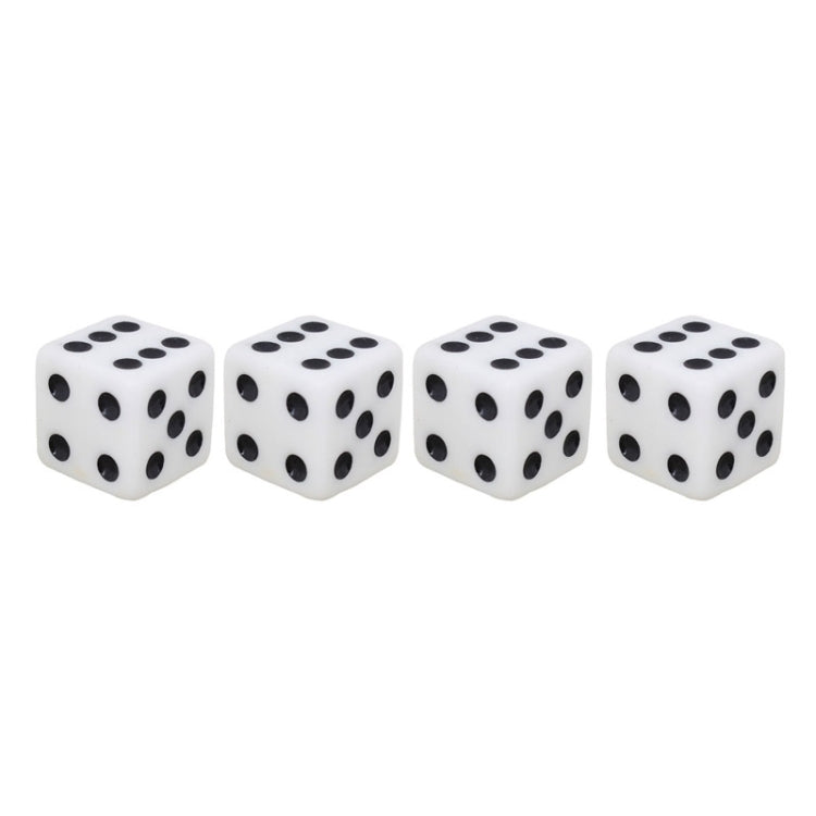 Universal 8mm Dice Style Plastic Car Tire Valve Caps, Pack of 4(White) - Tire Valve Caps by PMC TechLife | Online Shopping South Africa | PMC TechLife | Buy Now Pay Later Mobicred