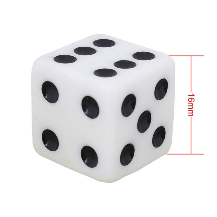 Universal 8mm Dice Style Plastic Car Tire Valve Caps, Pack of 4(White) - Tire Valve Caps by PMC TechLife | Online Shopping South Africa | PMC TechLife | Buy Now Pay Later Mobicred