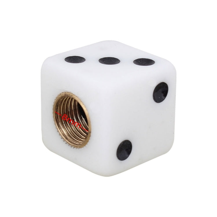 Universal 8mm Dice Style Plastic Car Tire Valve Caps, Pack of 4(White) - Tire Valve Caps by PMC TechLife | Online Shopping South Africa | PMC TechLife | Buy Now Pay Later Mobicred