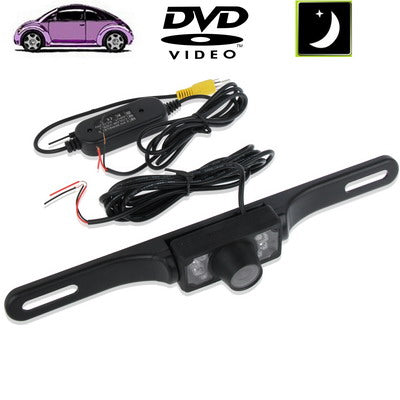 6 LED IR Infrared Waterproof Night Vision Wireless License Plate Frame Astern Backsight Rear View Camera , Support Installed in Car DVD Navigator or Car Monitor , Wide Viewing Angle: 140 degree (WD001)(Black) - Rear View Cameras by PMC TechLife | Online Shopping South Africa | PMC TechLife | Buy Now Pay Later Mobicred