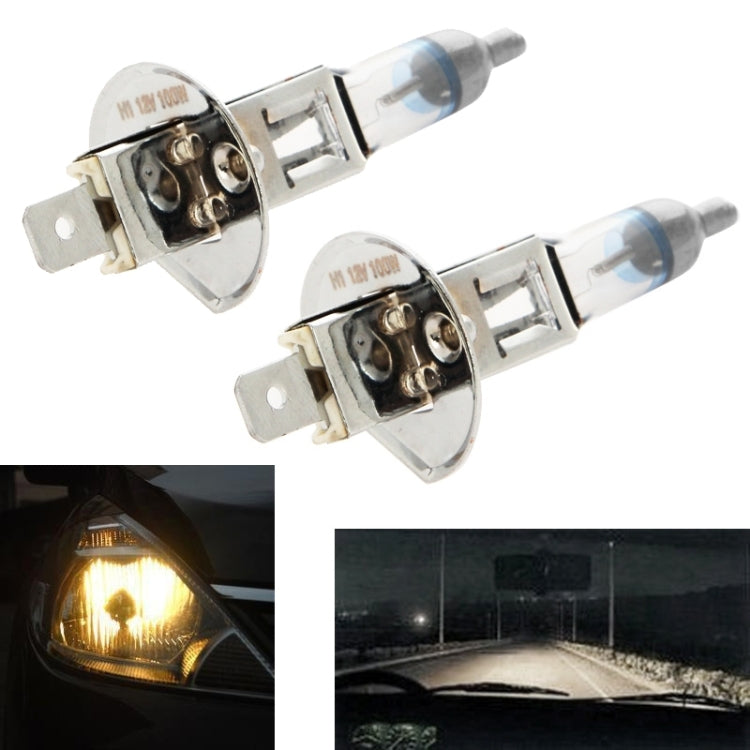 2 PCS H1 12V / 55W / 4300K / 1600lm Xenon Car Headlight Bulbs, Warm White - Halogen Lights by PMC TechLife | Online Shopping South Africa | PMC TechLife