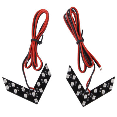 14 LED 3528 SMD Arrows Light for Car Side Mirror Turn Signal, Pairs(Red Light) - Arrow Turn Lights by PMC TechLife | Online Shopping South Africa | PMC TechLife | Buy Now Pay Later Mobicred