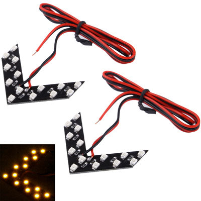 14 LED 3528 SMD Arrows Light for Car Side Mirror Turn Signal (Pairs) - Arrow Turn Lights by PMC TechLife | Online Shopping South Africa | PMC TechLife | Buy Now Pay Later Mobicred