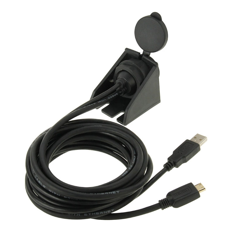 USB 2.0 & Mini HDMI (Type-C) Male to USB 2.0 & HDMI (Type-A) Female Adapter Cable with Car Flush Mount, Length: 2m - DIY Cables by PMC TechLife | Online Shopping South Africa | PMC TechLife | Buy Now Pay Later Mobicred