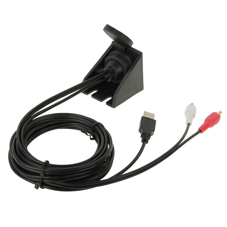 USB 2.0 & 2 RCA Male to USB 2.0 & 3.5mm Female Adapter Cable with Car Flush Mount, Length: 2m - DIY Cables by PMC TechLife | Online Shopping South Africa | PMC TechLife | Buy Now Pay Later Mobicred