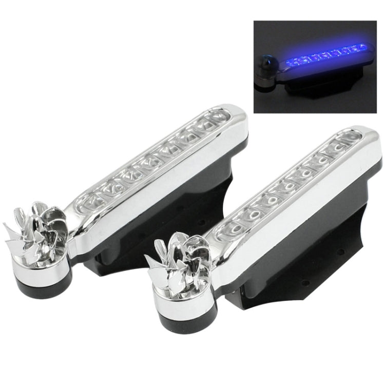 2 PCS 8 Blue LED Bulbs Wind Powered Decorative Car Lights - Running Lights by PMC TechLife | Online Shopping South Africa | PMC TechLife | Buy Now Pay Later Mobicred
