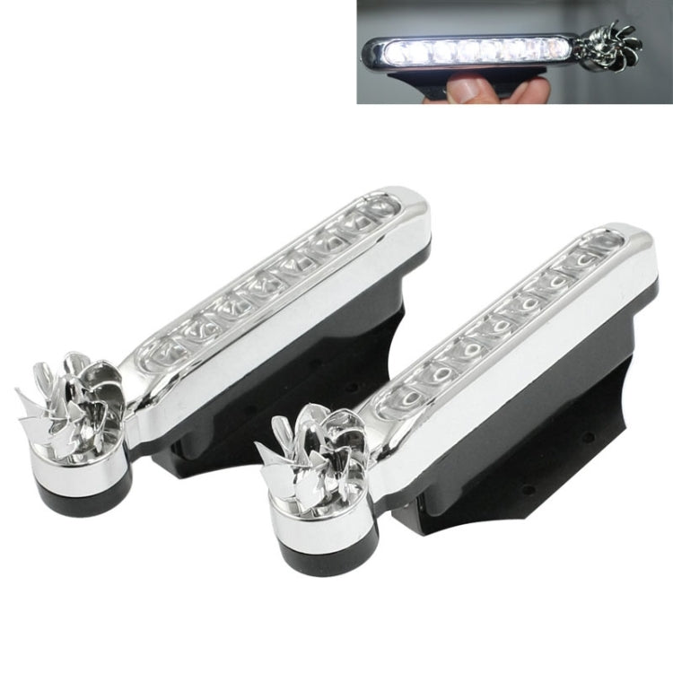 2 PCS 8 White LED Bulbs Wind Powered Decorative Car Lights - Running Lights by PMC TechLife | Online Shopping South Africa | PMC TechLife | Buy Now Pay Later Mobicred