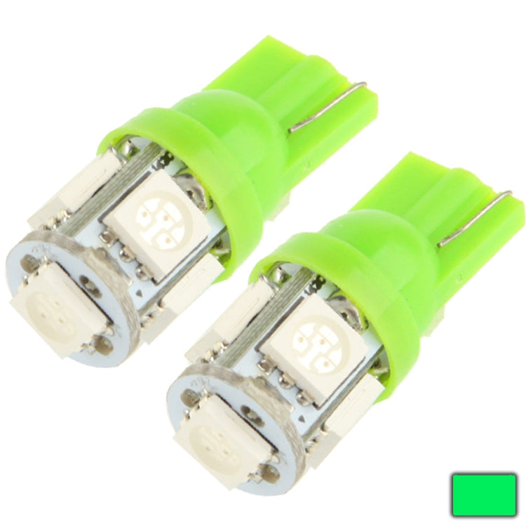 T10 Green 5 LED 5050 SMD Car Signal Light Bulb (Pair)(Green) - Clearance Lights by PMc TechLife | Online Shopping South Africa | PMc TechLife | Buy Now Pay Later Mobicred