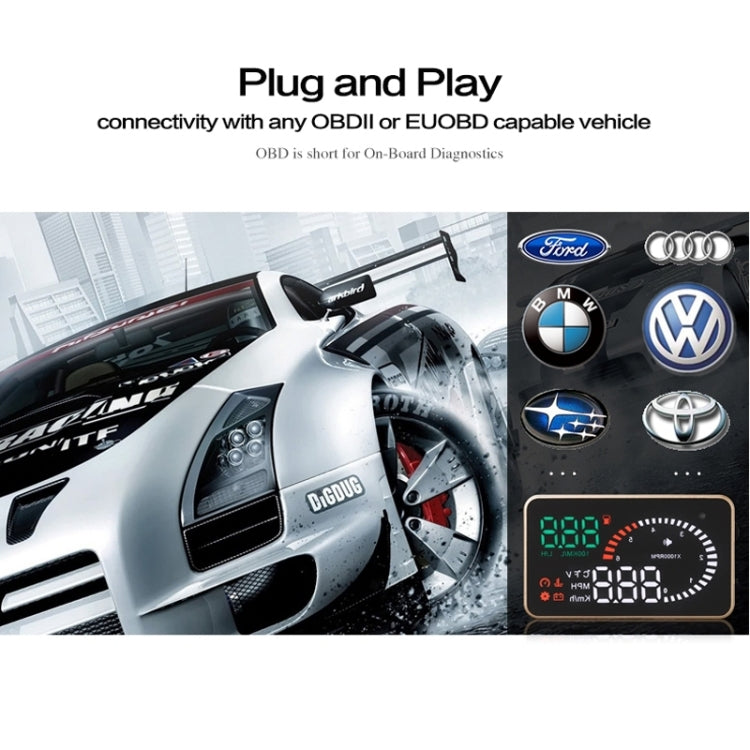 X6 3.5 inch Car OBDII / EUOBD HUD Vehicle-mounted Head Up Display Security System, Support Speed & Water Temperature & Speed Alarm & Fuel Consumption & Battery Voltage, etc. - Head Up Display System by PMC TechLife | Online Shopping South Africa | PMC TechLife | Buy Now Pay Later Mobicred