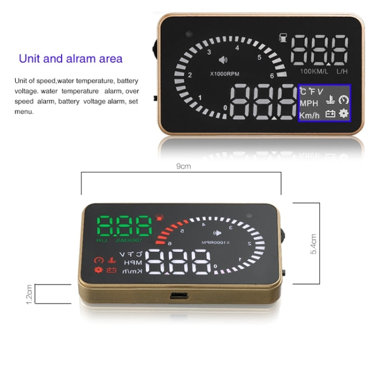 X6 3.5 inch Car OBDII / EUOBD HUD Vehicle-mounted Head Up Display Security System, Support Speed & Water Temperature & Speed Alarm & Fuel Consumption & Battery Voltage, etc. - Head Up Display System by PMC TechLife | Online Shopping South Africa | PMC TechLife | Buy Now Pay Later Mobicred
