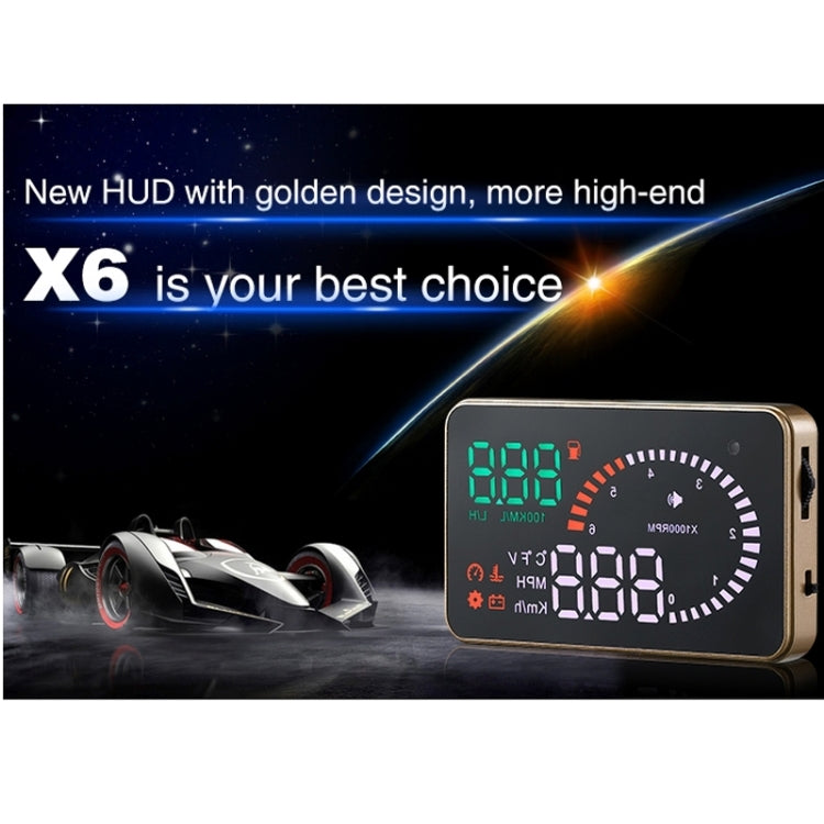 X6 3.5 inch Car OBDII / EUOBD HUD Vehicle-mounted Head Up Display Security System, Support Speed & Water Temperature & Speed Alarm & Fuel Consumption & Battery Voltage, etc. - Head Up Display System by PMC TechLife | Online Shopping South Africa | PMC TechLife | Buy Now Pay Later Mobicred