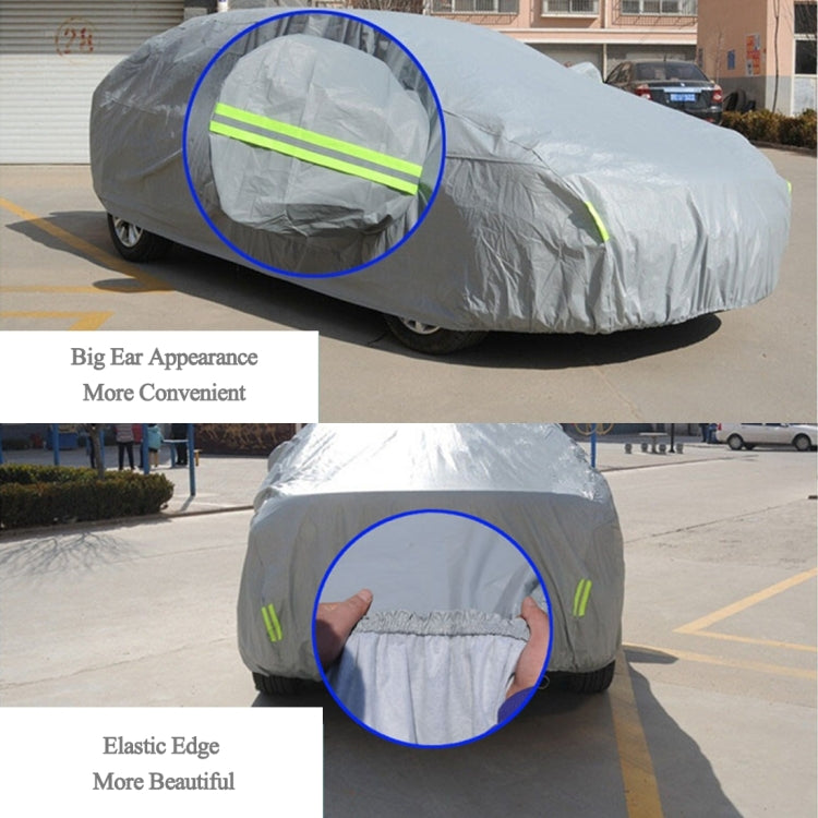 PEVA Anti-Dust Waterproof Sunproof Sedan Car Cover with Warning Strips, Fits Cars up to 4.1m(160 inch) in Length - PE Material by PMC TechLife | Online Shopping South Africa | PMC TechLife | Buy Now Pay Later Mobicred