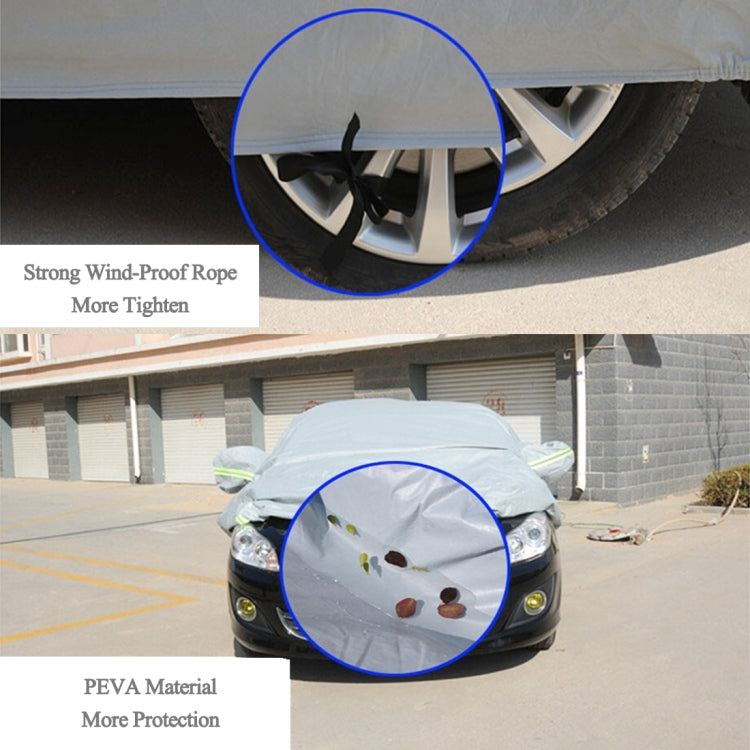 PEVA Anti-Dust Waterproof Sunproof Hatchback Car Cover with Warning Strips, Fits Cars up to 5.1m(199 inch) in Length - PE Material by PMC TechLife | Online Shopping South Africa | PMC TechLife | Buy Now Pay Later Mobicred