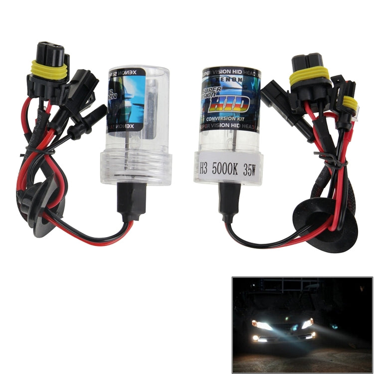 DC12V 35W H3 HID Xenon Light Single Beam Super Vision Waterproof Head Lamp, Color Temperature: 6000K, Pack of 2 - Xenon Lights by PMC TechLife | Online Shopping South Africa | PMC TechLife | Buy Now Pay Later Mobicred