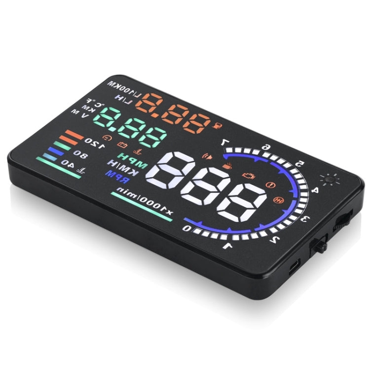 A8 5.5 inch Car OBDII HUD Warning System Vehicle-mounted Head Up Display Projector with LED, Support Fuel Consumption & Over Speed Alarm & Water Temperature & Fault Diagnosis - Head Up Display System by PMC TechLife | Online Shopping South Africa | PMC TechLife | Buy Now Pay Later Mobicred