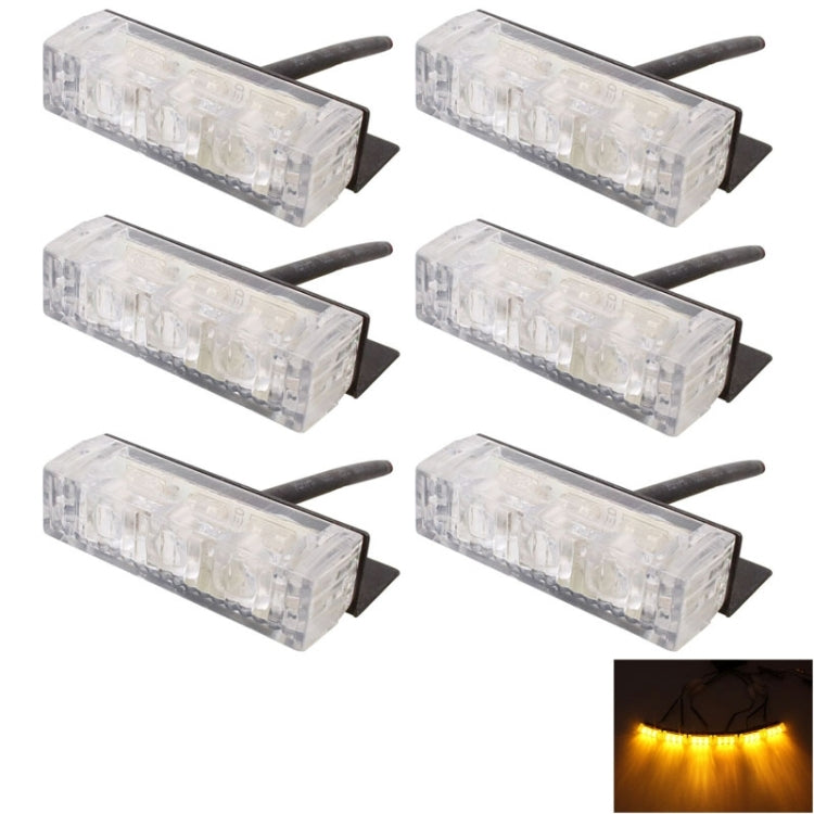 6W 450LM 6 x 3-LED Yellow Light 577nm Car Strobe Flash Warning Light Signal Lamp, DC 12V - Warning Lights by PMC TechLife | Online Shopping South Africa | PMC TechLife | Buy Now Pay Later Mobicred