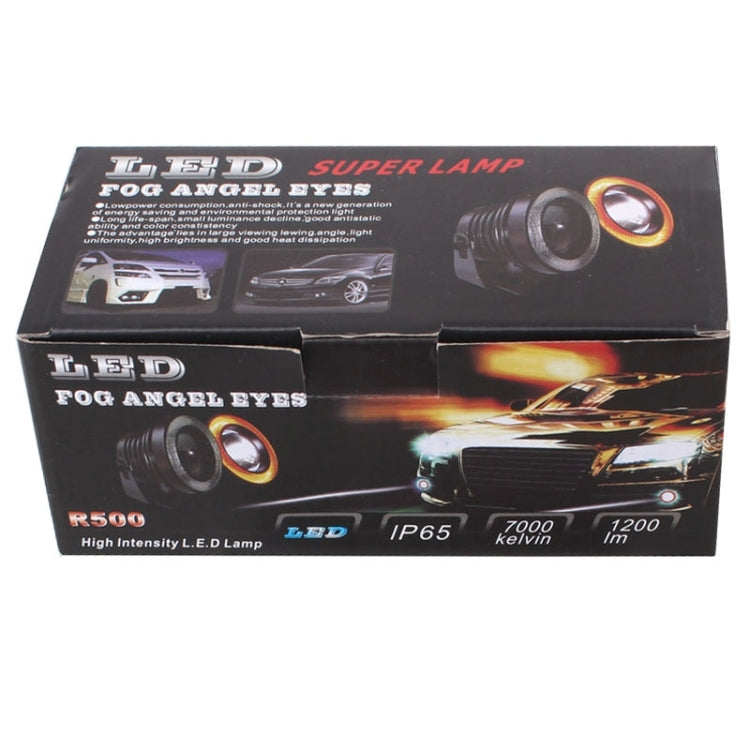 2 PCS 2.5 inch 10W 900LM White + Yellow Light 6500K Waterproof LED Eagle Eye Light for Vehicles, DC 12V, Cable Length: 20cm(Black) - free shipping - PMC TechLife - Order now!