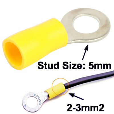 100pcs RV5.5-5.0mm DIY Ring Terminals, Cable size: 2-3mm2 (100pcs in one packaging, the price is for 100pcs) - Booster Cable & Clip by PMC TechLife | Online Shopping South Africa | PMC TechLife | Buy Now Pay Later Mobicred