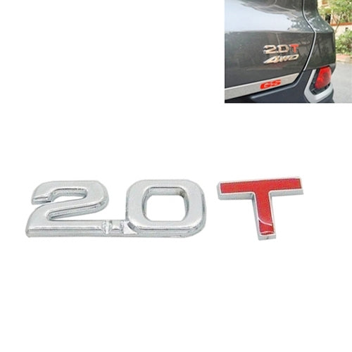 3D Universal Decal Chromed Metal 2.0T Car Emblem Badge Sticker Car Trailer Gas Displacement Identification, Size: 8.5x2.5 cm - 3D Metal Sticker by PMC TechLife | Online Shopping South Africa | PMC TechLife | Buy Now Pay Later Mobicred