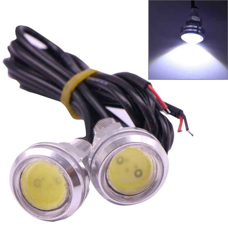 2 PCS 2x 3W 120LM Waterproof Eagle Eye Light White LED Light for Vehicles, Cable Length: 60cm(Silver) - free shipping - PMC TechLife - Order now!