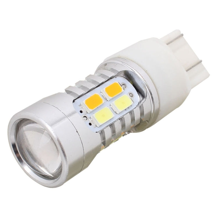 2PCS T20 10W 700LM Yellow + White Light Dual Wires 20-LED SMD 5630 Car Brake Light Lamp Bulb, Constant Current, DC 12-24V - Brake Lights by PMC TechLife | Online Shopping South Africa | PMC TechLife | Buy Now Pay Later Mobicred