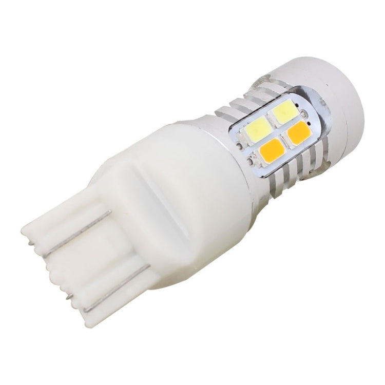 2PCS T20 10W 700LM Yellow + White Light Dual Wires 20-LED SMD 5630 Car Brake Light Lamp Bulb, Constant Current, DC 12-24V - Brake Lights by PMC TechLife | Online Shopping South Africa | PMC TechLife | Buy Now Pay Later Mobicred