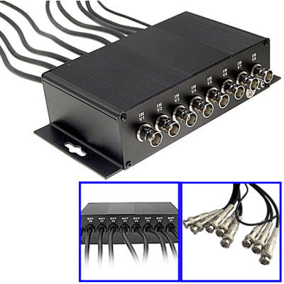 8 Channel CCTV BNC Surge Arrester Surge Protector Device (CoaxJK/ V8)(Black) - Video Balun by PMC TechLife | Online Shopping South Africa | PMC TechLife | Buy Now Pay Later Mobicred