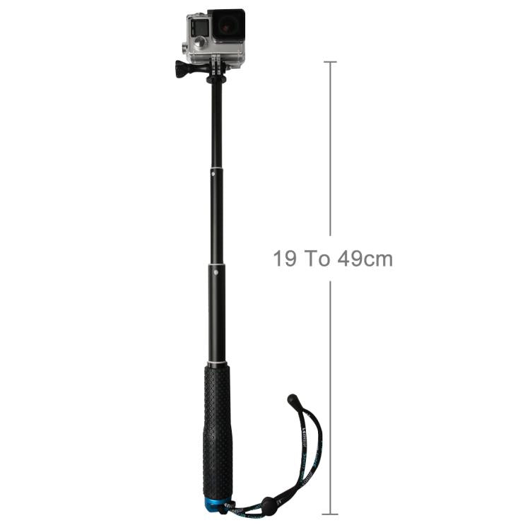 Handheld 49cm Extendable Pole Monopod with Screw for GoPro, Insta360, DJI and Other Action Cameras(Blue) - Extendable Pole by PMC TechLife | Online Shopping South Africa | PMC TechLife | Buy Now Pay Later Mobicred
