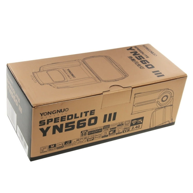 YN-560 III Ultra-long-range Wireless Flash Speedlite with Metal Hot Shoe for Canon / Nikon / Pentax / Olympus DSLR Camera(Black) - free shipping - PMC TechLife - Order now!