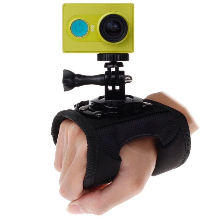 360 Degree Rotation Glove Style Strap Mount Wrist Strap Palm Holder with Screw and Adapter for Xiaomi Yi Sport Camera / GoPro Hero4 / 3+ / 3 / 2 / 1, Size: 45cm x 11cm - Wrist Strap by PMC TechLife | Online Shopping South Africa | PMC TechLife | Buy Now Pay Later Mobicred