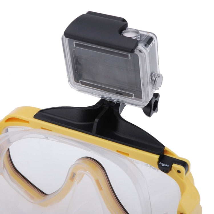 Water Sports Diving Equipment Diving Mask Swimming Glasses with Mount for GoPro, Insta360, DJI and Other Action Cameras(Yellow) - Diving Mask by PMC TechLife | Online Shopping South Africa | PMC TechLife | Buy Now Pay Later Mobicred
