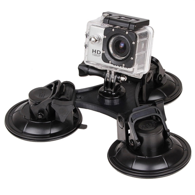 XM70-B Triangle Direction Suction Cup Mount with Hexagonal Screwdriver for GoPro, Insta360, DJI and Other Action Cameras(Black) - Holder by PMC TechLife | Online Shopping South Africa | PMC TechLife | Buy Now Pay Later Mobicred