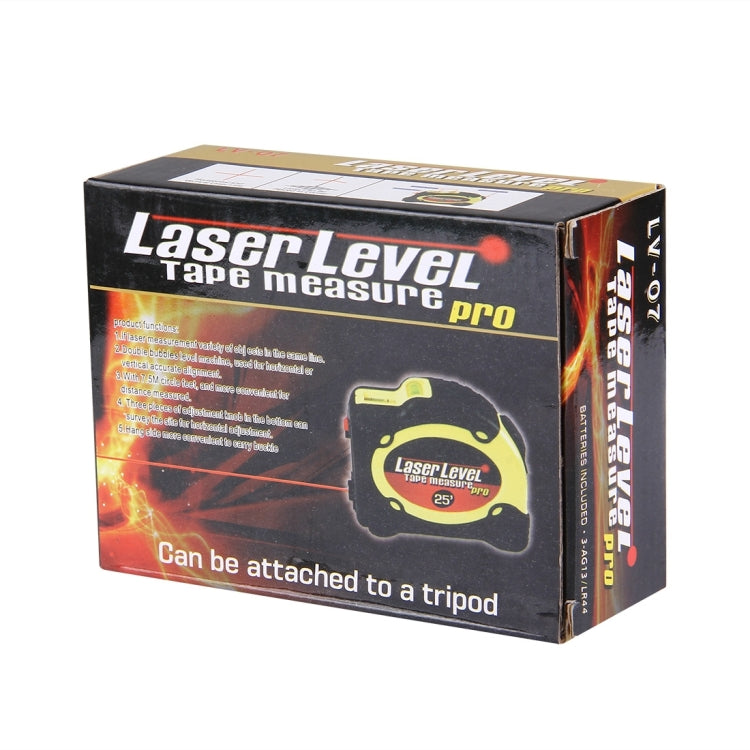 Laser Level with Tape Measure Pro (25 feet) & Belt Clip / Can be Attached to Tripod(Yellow) - Laser Rangefinder by PMC TechLife | Online Shopping South Africa | PMC TechLife | Buy Now Pay Later Mobicred