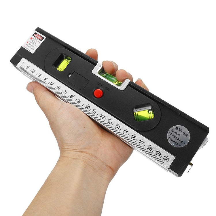 Laser Level with Tape Measure Pro 4 (100cm) / Level Bubbles with LED Light, LV-04(Black) - Laser Rangefinder by PMC TechLife | Online Shopping South Africa | PMC TechLife