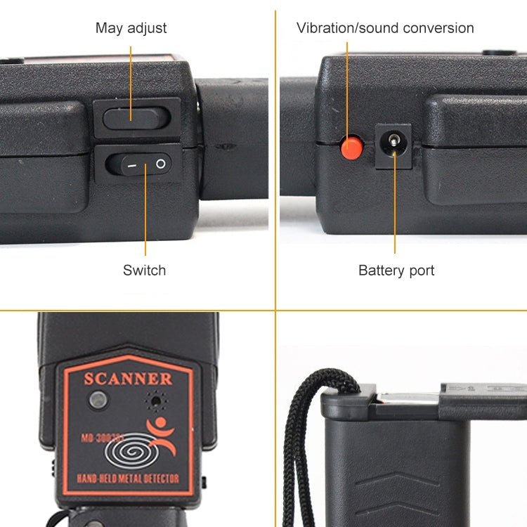Super Scanner wand Metal Detector (MD-3003B1)(Black) - free shipping - PMC TechLife - Order now!
