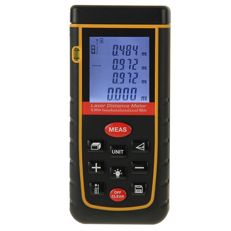 RZ-A80 1.9 inch LCD 80m Hand-held Laser Distance Meter with Level Bubble - Laser Rangefinder by PMC TechLife | Online Shopping South Africa | PMC TechLife | Buy Now Pay Later Mobicred